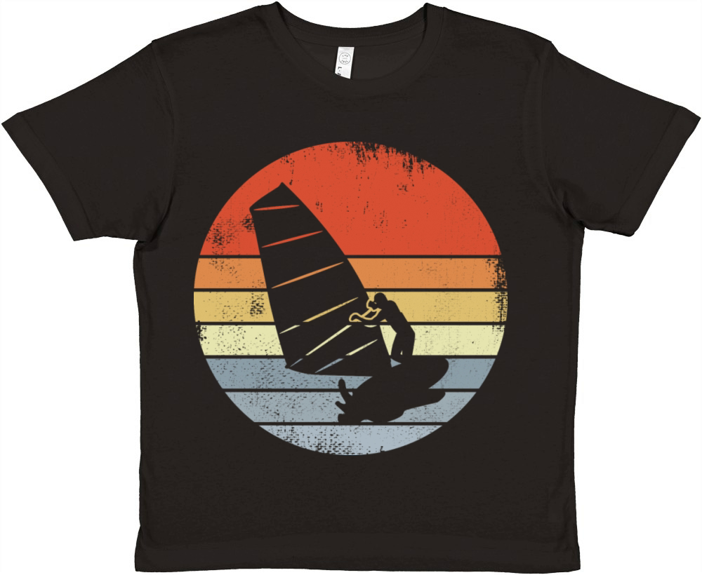 Vintage Windsurfer Sketch Premium Kids Crewneck T-shirt