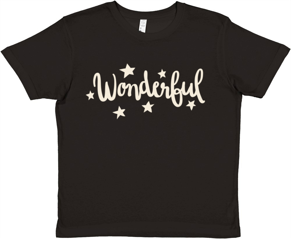 Wonderful Slogan with Stars Premium Kids Crewneck T-shirt