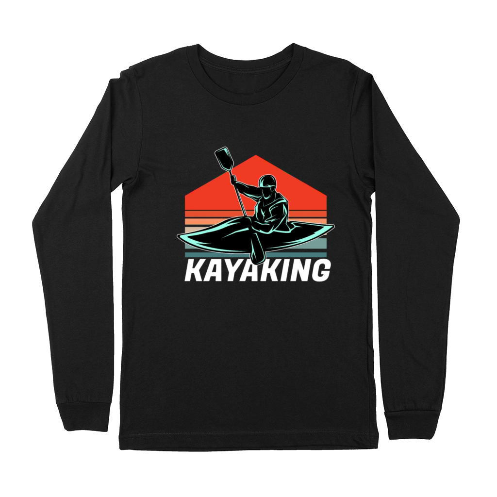 Kayaking design with sunset Premium Long Sleeve