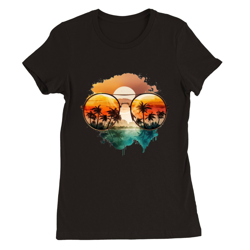 Retro Sunglasses Premium Womens Crewneck T-shirt