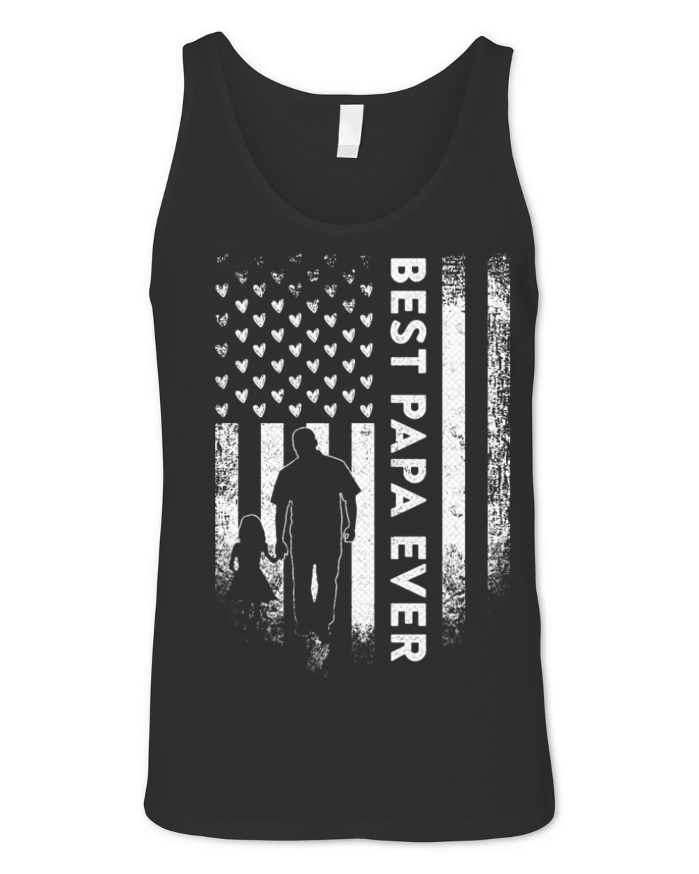 Vintage Usa Flag Best Papa Ever Funny Fathers Day Unisex Jersey Tank