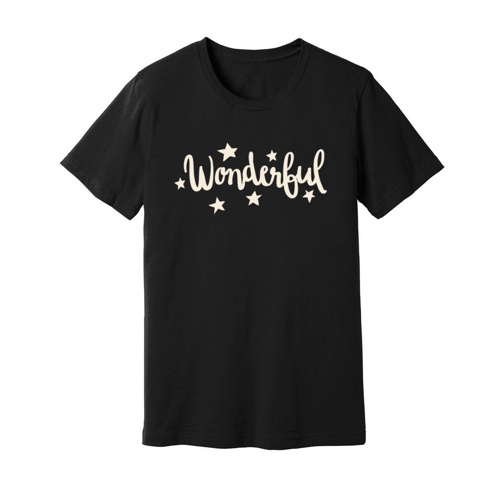Wonderful Slogan with Stars Unisex Jersey Tee