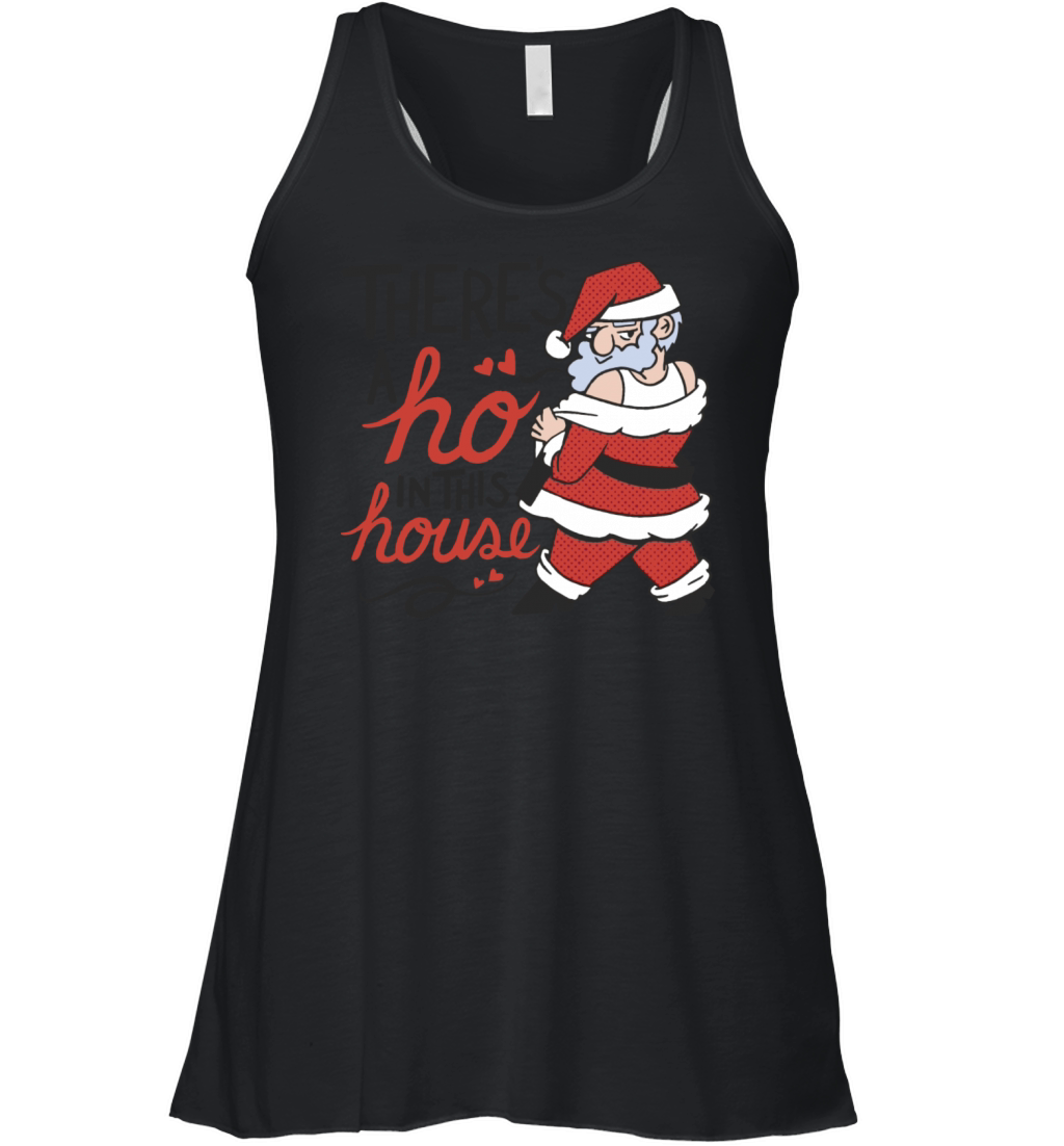 Funny Christmas Ho With Featuring Santa And The Women's Flowy Tank Top