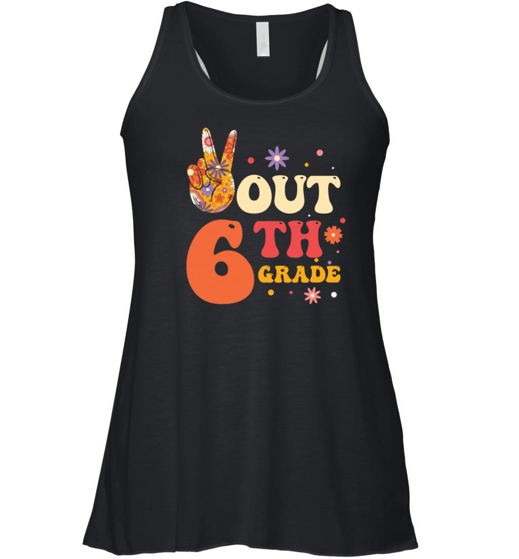 Peace Out 6th Grade Hippie Women's Flowy Tank Top