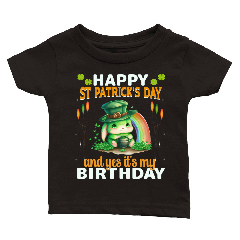 Bunny St Patrick Day Green Men Women Paddys Pattys Classic Baby Crewneck T-shirt