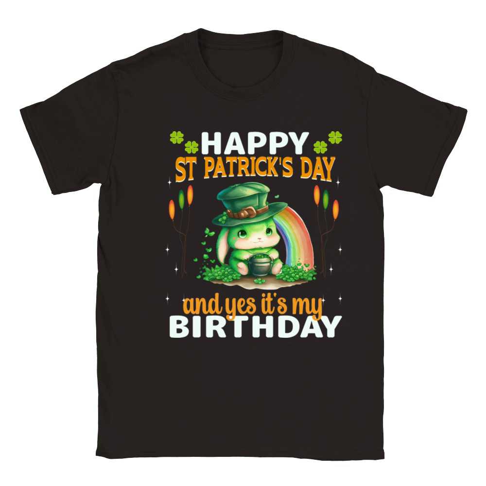 Bunny St Patrick Day Green Men Women Paddys Pattys Classic Kids Crewneck T-shirt