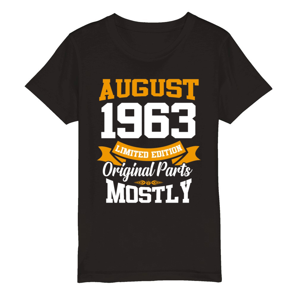 August 1963 Vintage Birthday Present Organic Kids Crewneck T-shirt