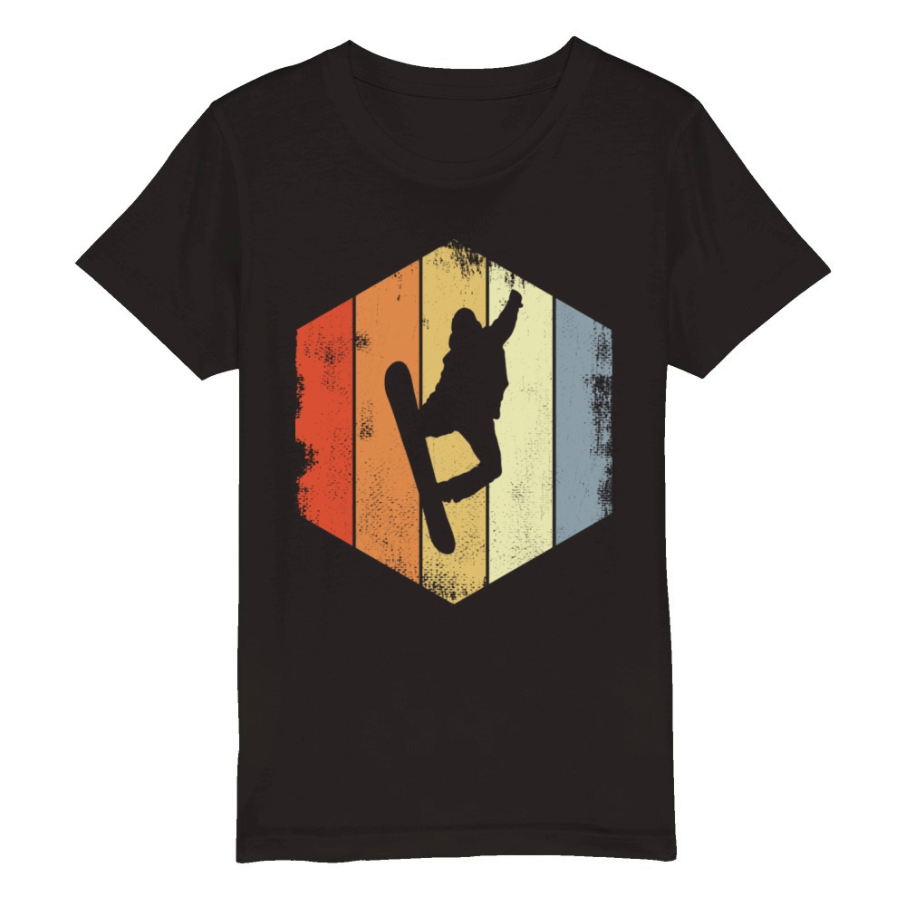 Vintage Snowboarder Organic Kids Crewneck T-shirt