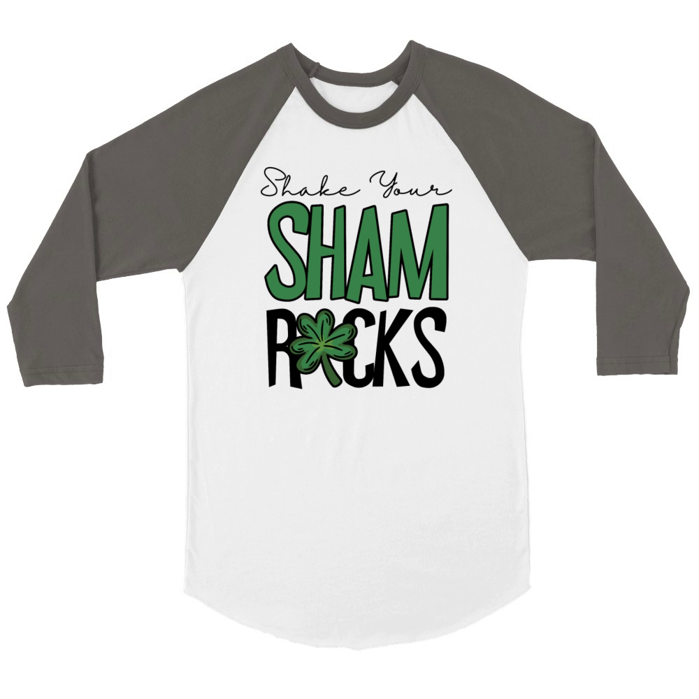 Funny Irish Saint Patricks Day Shake Your Unisex ¾ sleeve Raglan T-shirt