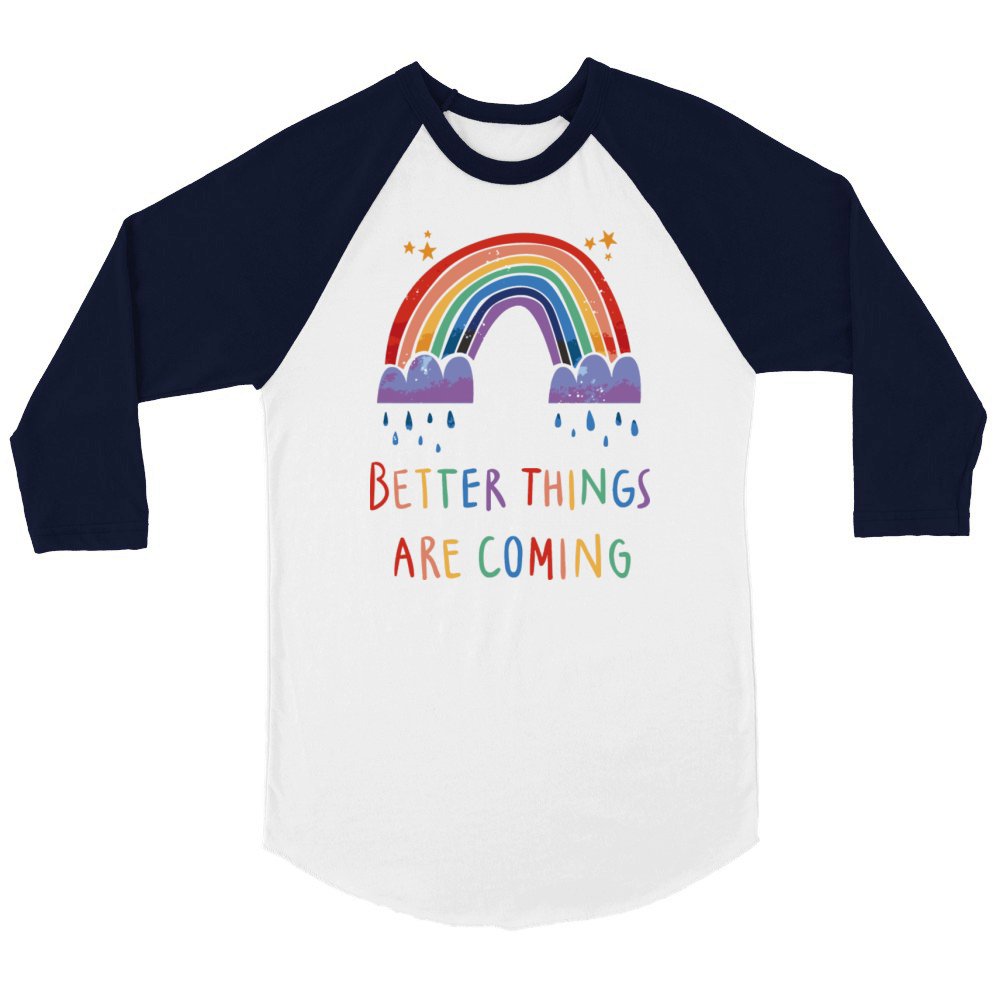 Rainbow Rain Motivational Quote A Rainbow And Unisex ¾ sleeve Raglan T-shirt
