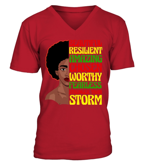 Black Women Pride V-Neck T-shirt