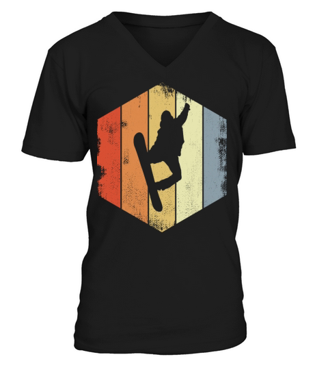 Vintage Snowboarder V-Neck T-shirt