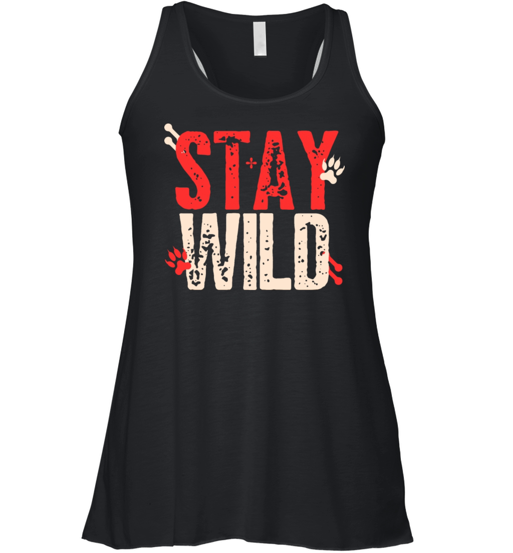 Red Cream Bold Stay Wild Women's Flowy Tank Top