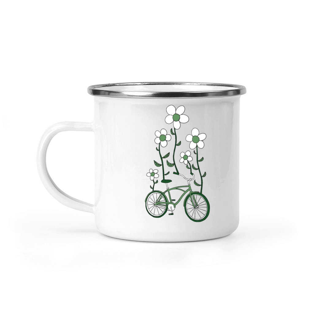 bike flowers shirt Camping Mug