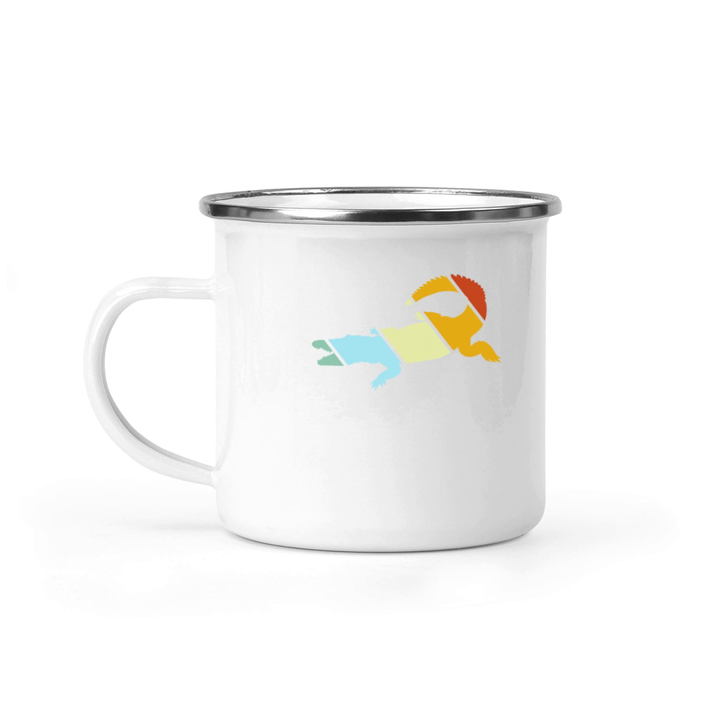 crocodile retro Camping Mug