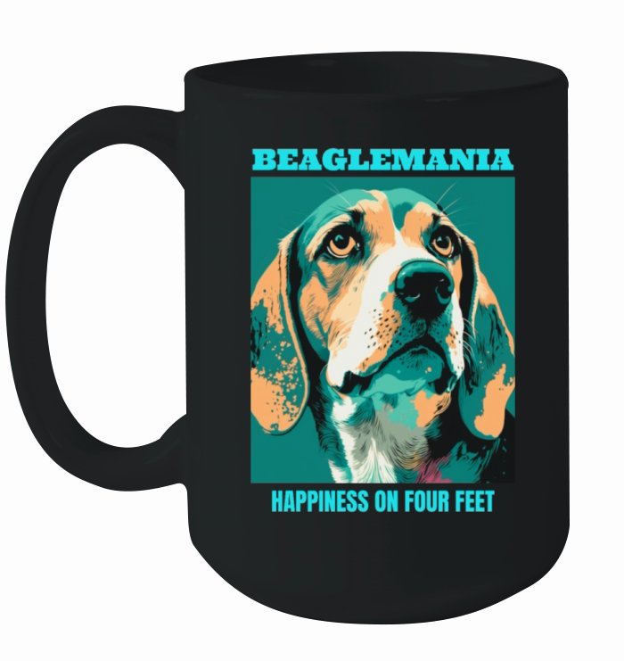 Beagle dog portrait with funny quote Ceramic Mug