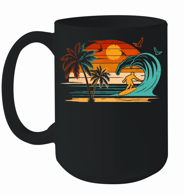 Vintage Surfer Retro Surfing Beach Surf Ceramic Mug