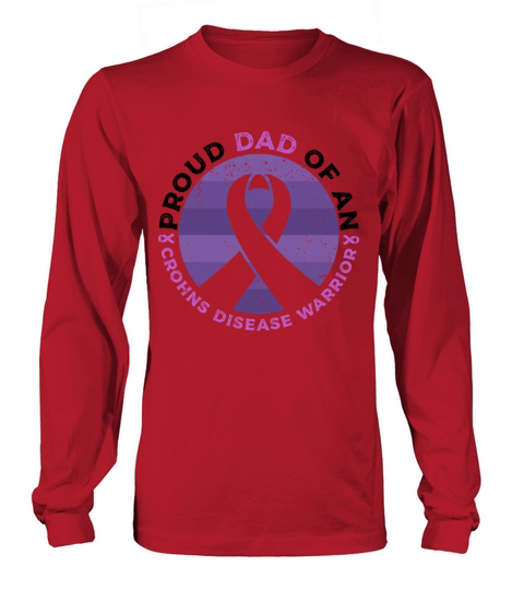 Proud Dad Of A Crohns Disease Warrior Purple Long sleeved Unisex