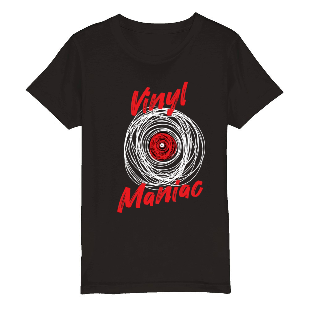 Vinyl Maniac Records Collector Organic Kids Crewneck T-shirt