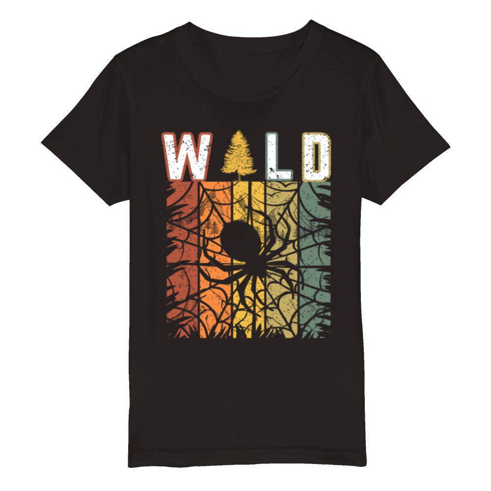 Wild spider vintage retro Organic Kids Crewneck T-shirt