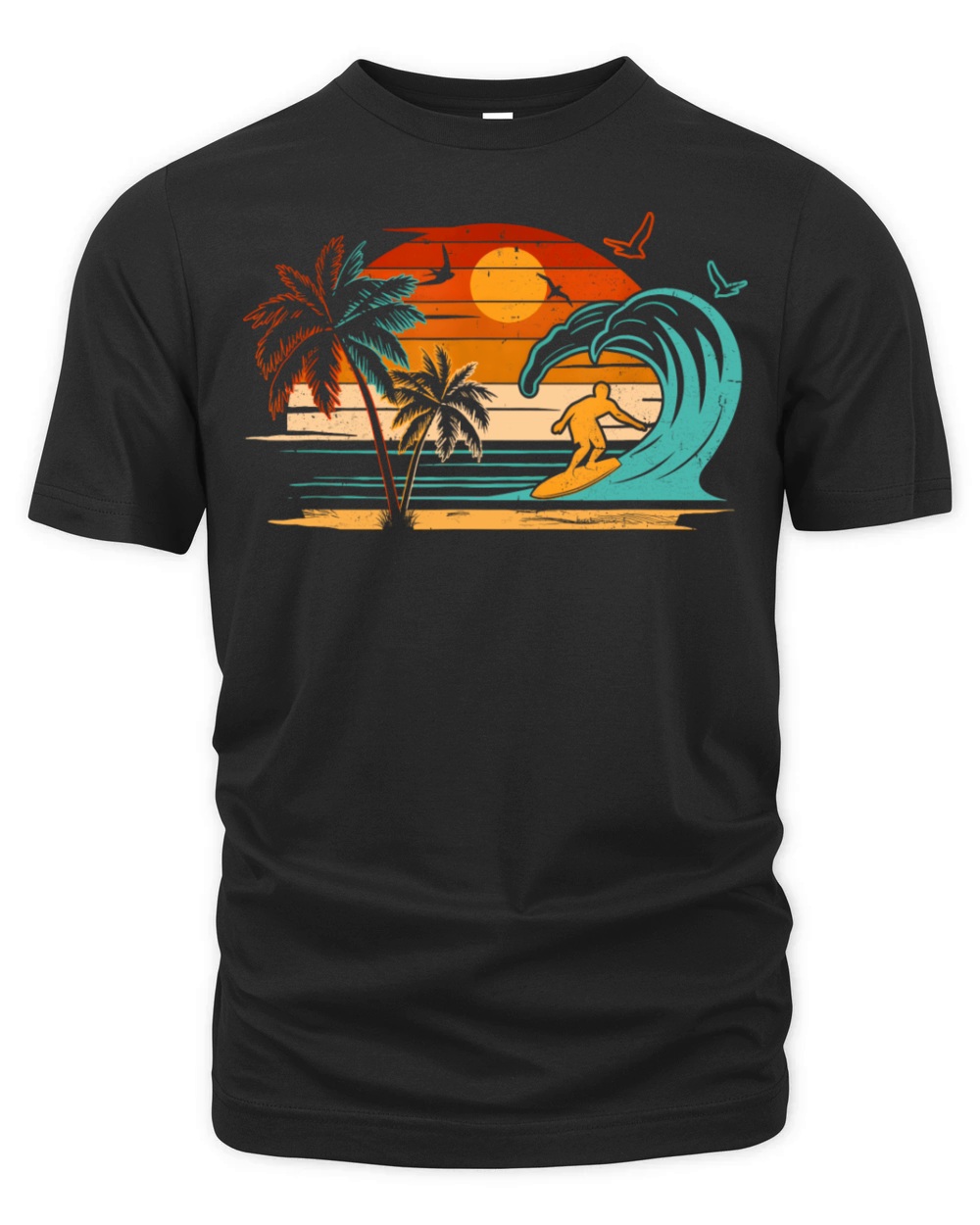 Vintage Surfer Retro Surfing Beach Surf Organic Unisex T-shirt