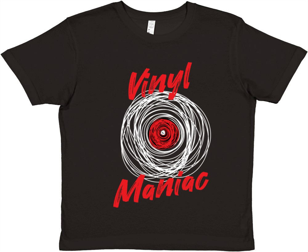 Vinyl Maniac Records Collector Premium Kids Crewneck T-shirt