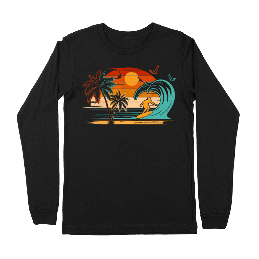 Vintage Surfer Retro Surfing Beach Surf Premium Long Sleeve