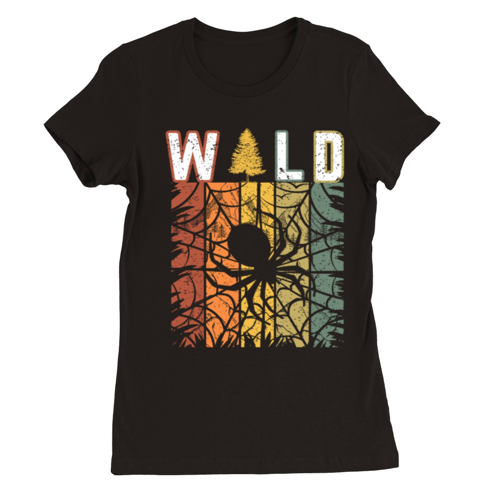 Wild spider vintage retro Premium Womens Crewneck T-shirt