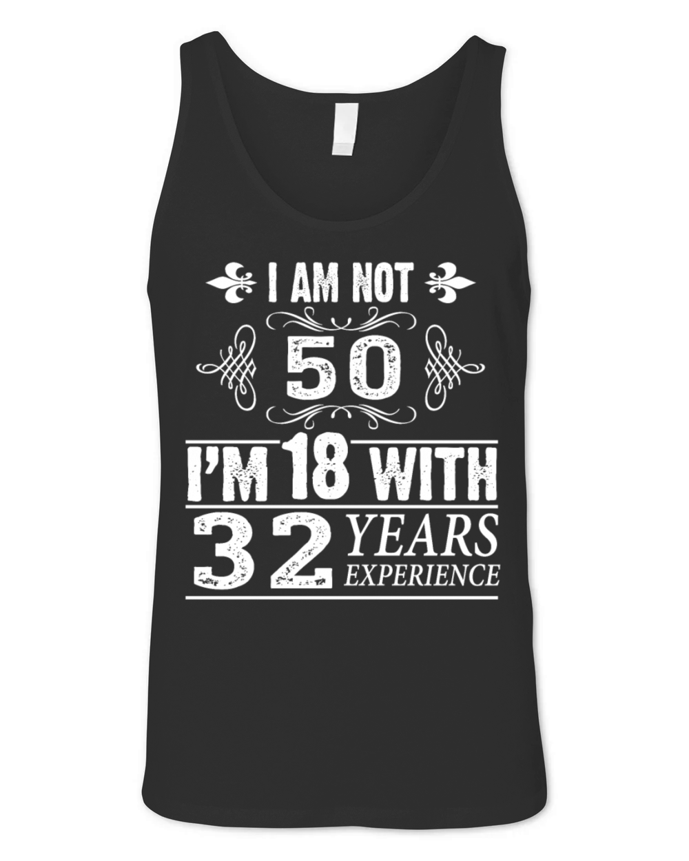 Funny 50th Birthday TShirt - I Am Not 50 Unisex Jersey Tank