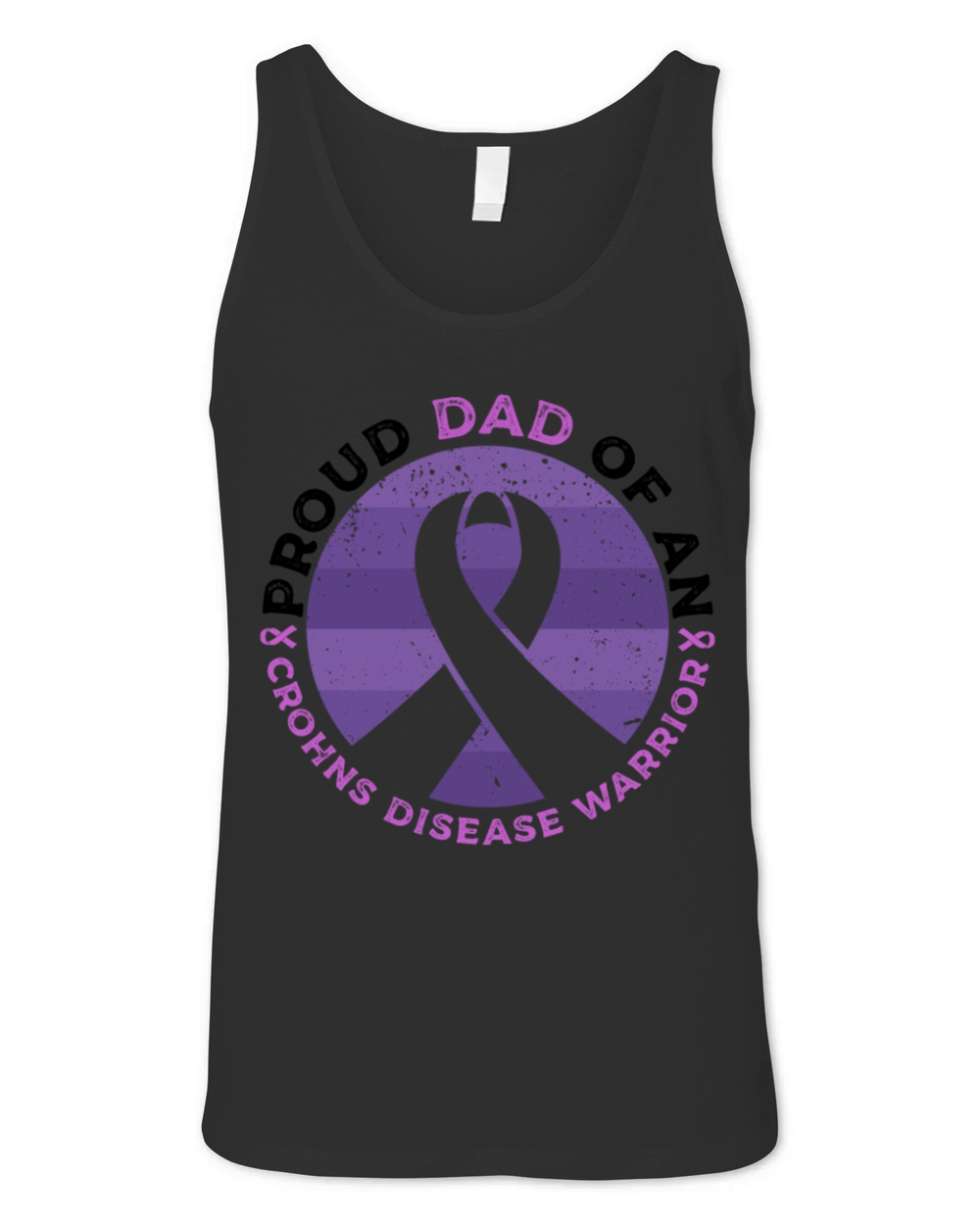 Proud Dad Of A Crohns Disease Warrior Purple Unisex Jersey Tank