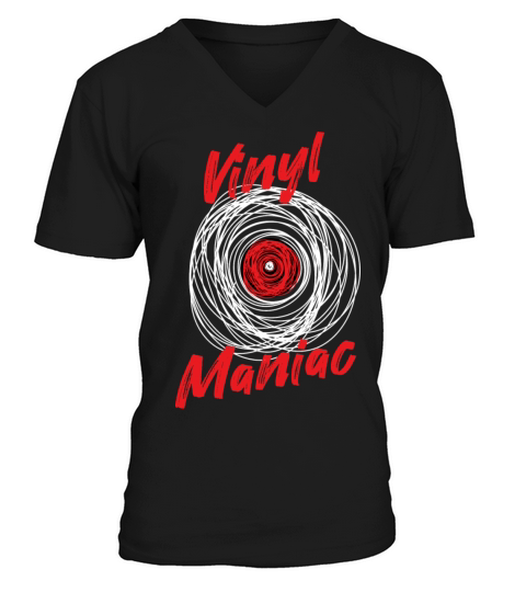 Vinyl Maniac Records Collector V-Neck T-shirt