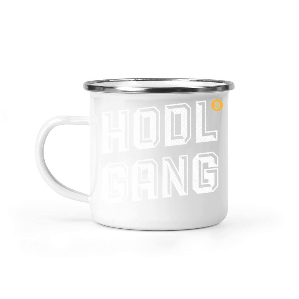 Funny Hodl Gang Quote Bitcoin Logo S Camping Mug