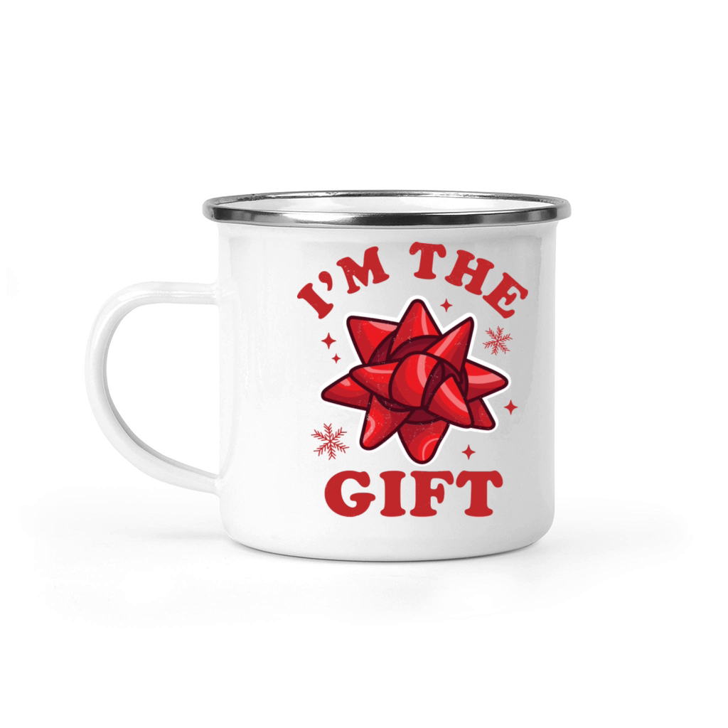 I m The Gift Funny Ugly Christmas Sweater Xmas Bow Camping Mug