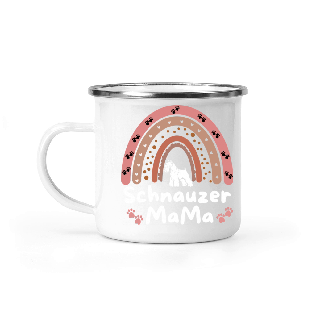 Rainbow Schnauzer Mom Camping Mug