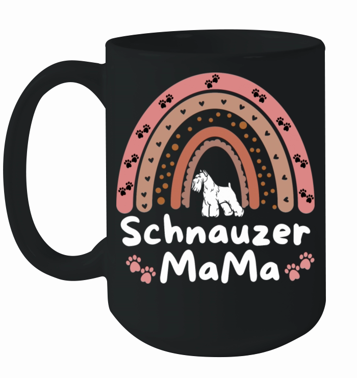 Rainbow Schnauzer Mom Ceramic Mug