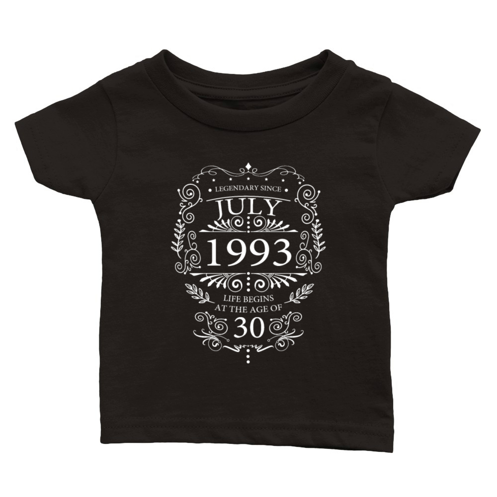 30th Birthday July 1993 Vintage Sayings Classic Baby Crewneck T-shirt