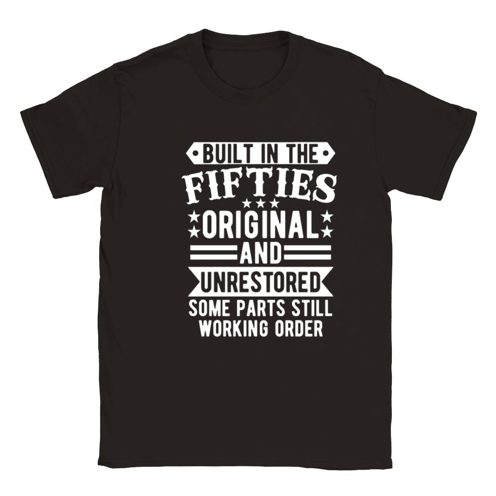 Built in The Fifties Original And Unrestored Classic Kids Crewneck T-shirt