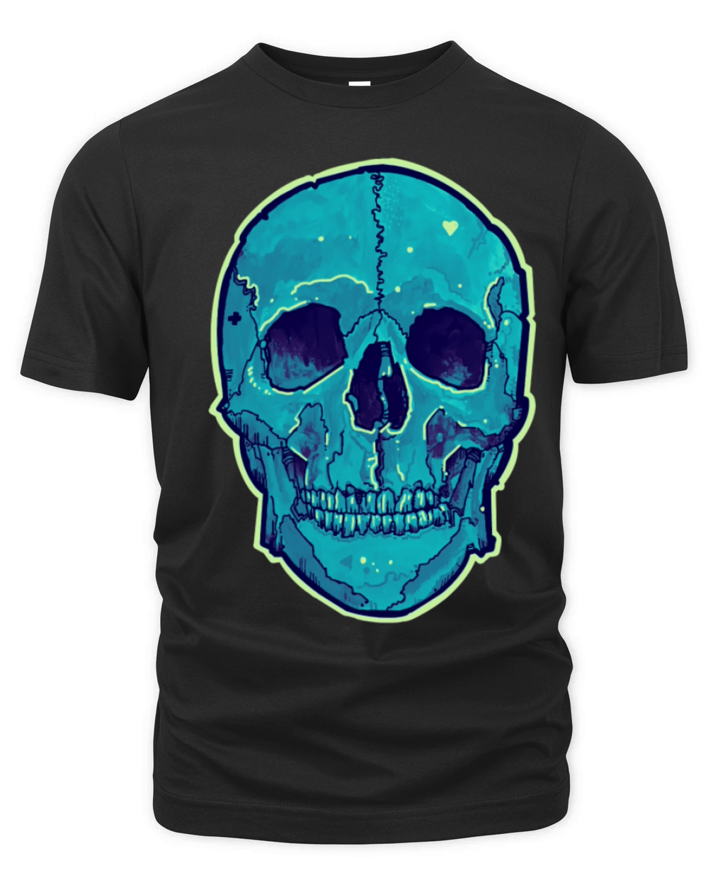 Big Beautiful Blue Skull Organic Unisex T-shirt