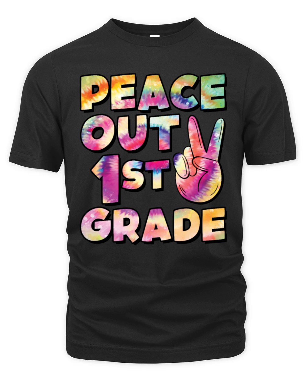 Peace Out 1st Grade TIE DYE Organic Unisex T-shirt