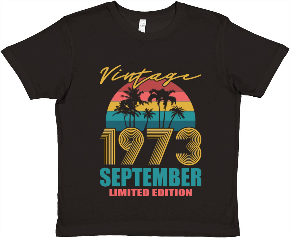 50th birthday september 1973 vintage 1973 Premium Kids Crewneck T-shirt