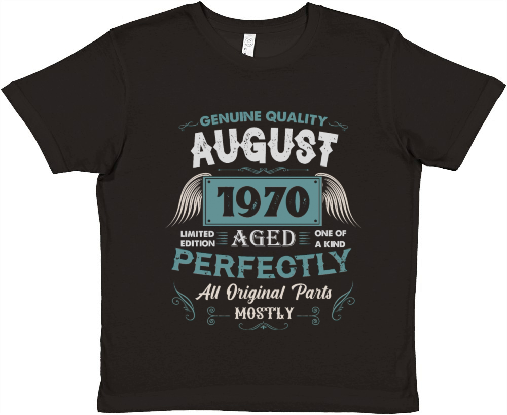 August 1970 Vintage Birthday Present Premium Kids Crewneck T-shirt