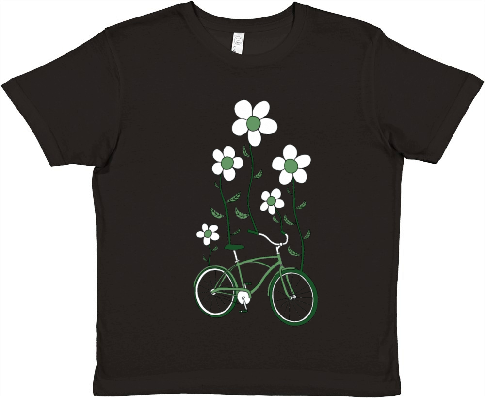 bike flowers shirt Premium Kids Crewneck T-shirt