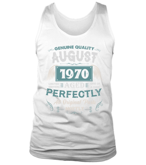 August 1970 Vintage Birthday Present Tank Top Unisex