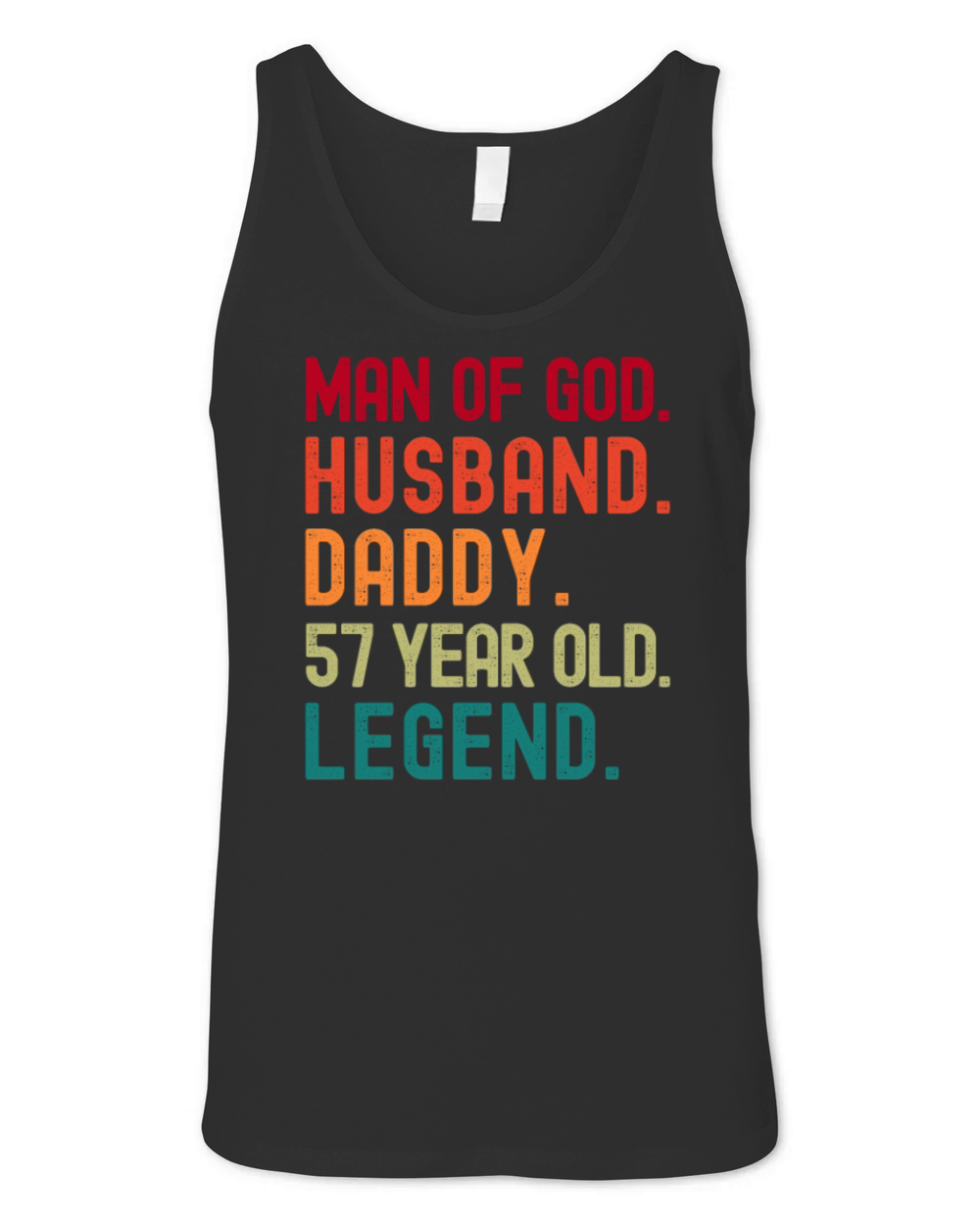 Man of God Husband Dad Vintage 57th Birthday Unisex Jersey Tank