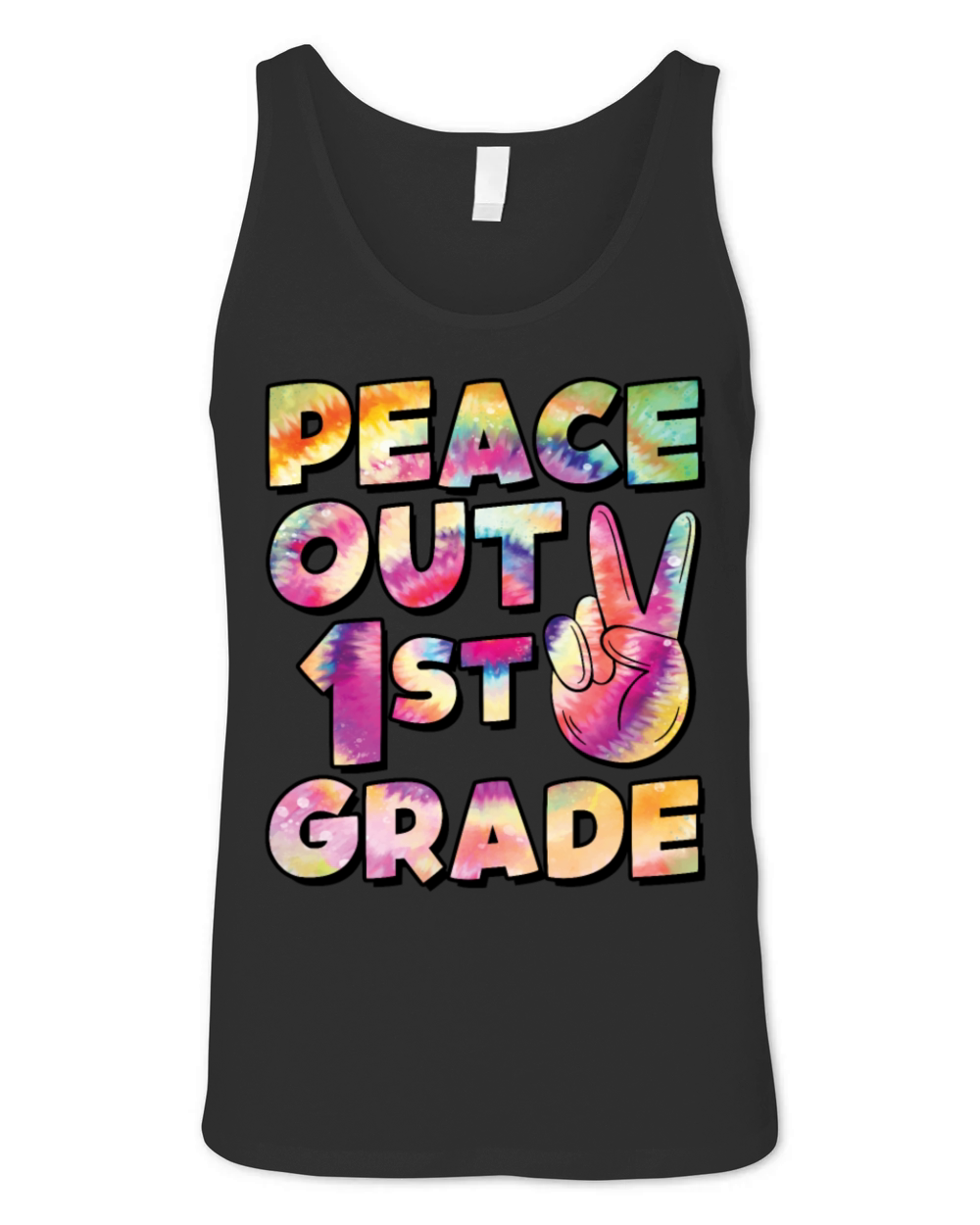 Peace Out 1st Grade TIE DYE Unisex Jersey Tank
