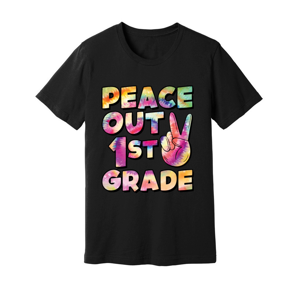 Peace Out 1st Grade TIE DYE Unisex Jersey Tee