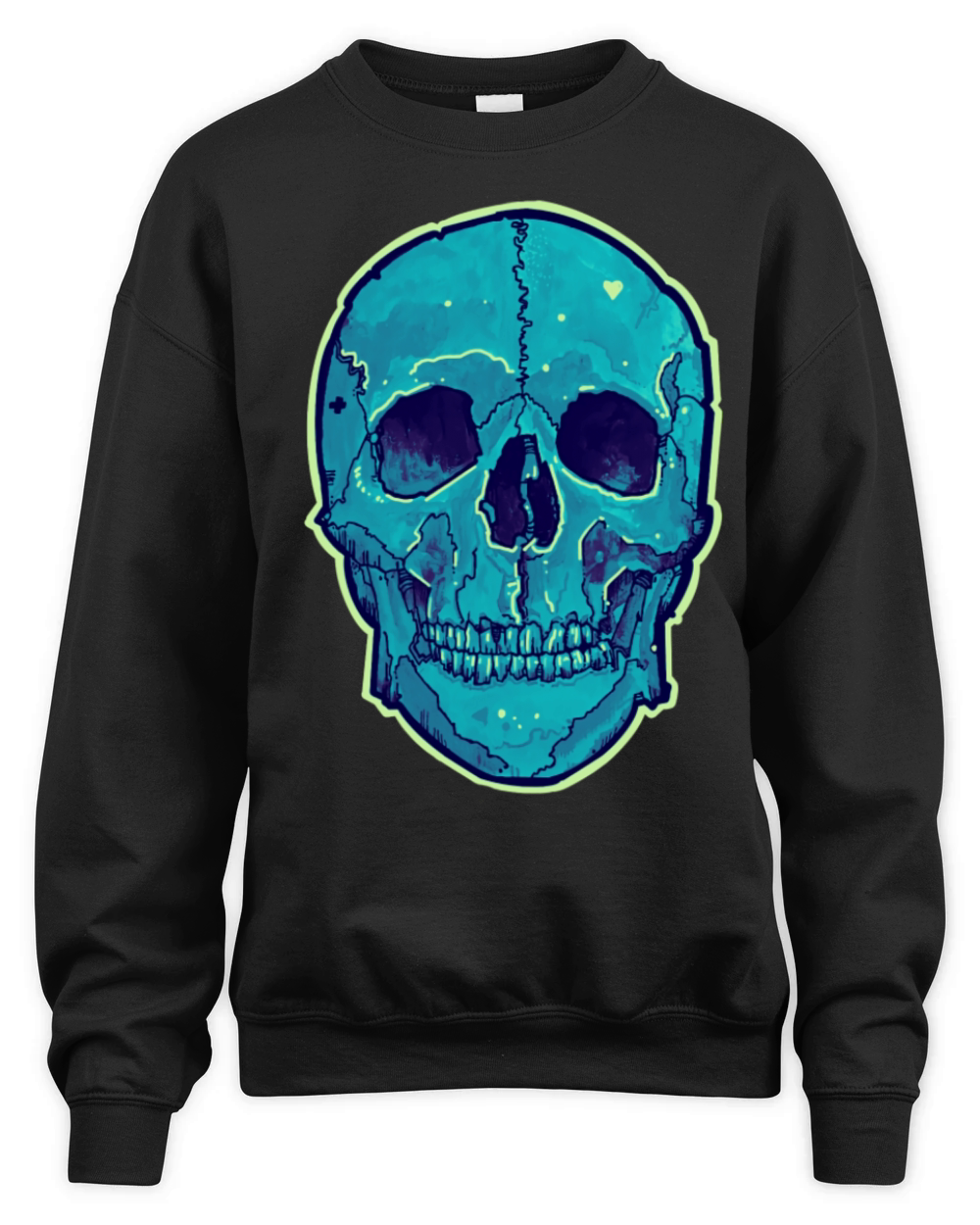 Big Beautiful Blue Skull Unisex Premium Crewneck Sweatshirt