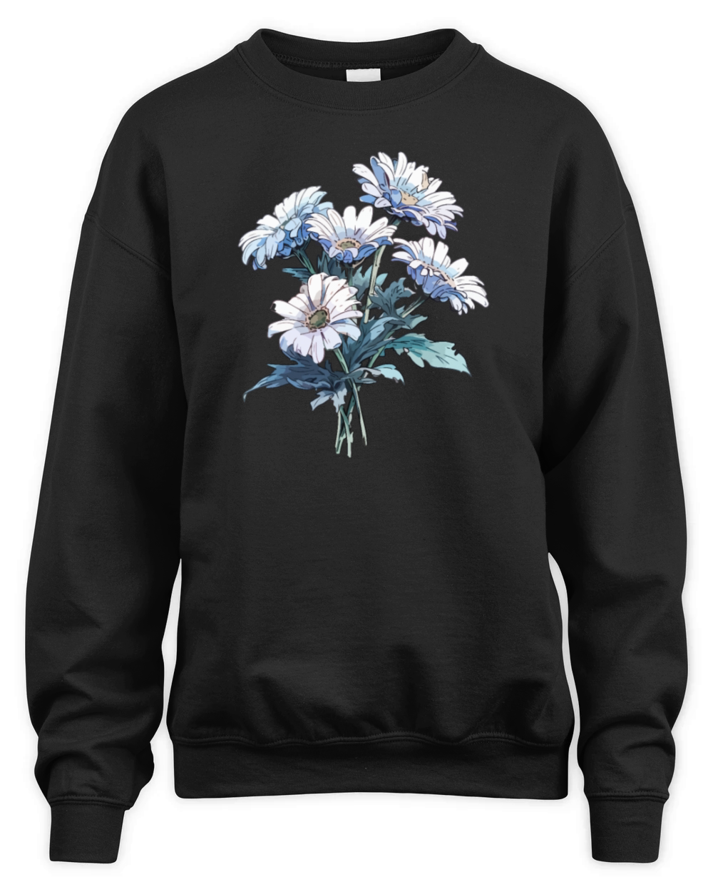 Bouquet Daisies Flowers Lover Humor Vintage Pun Unisex Premium Crewneck Sweatshirt