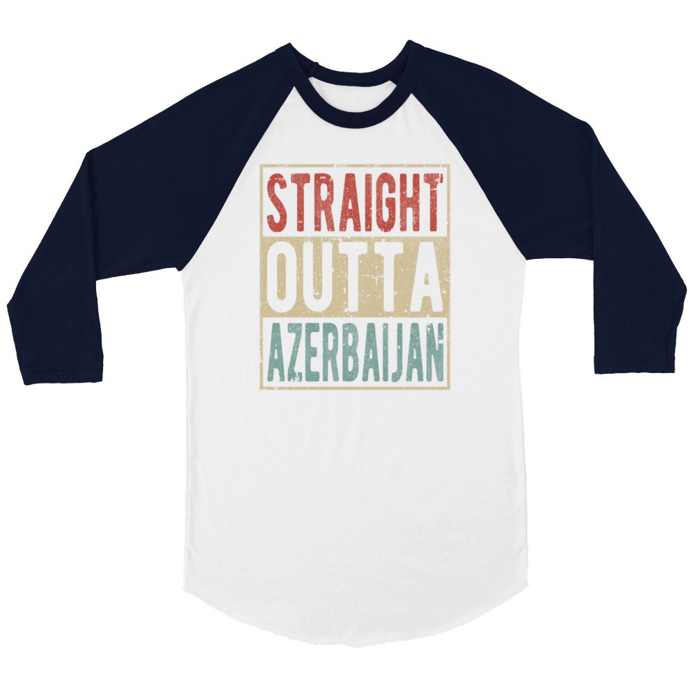 Straight outta Azerbaijan Unisex ¾ sleeve Raglan T-shirt
