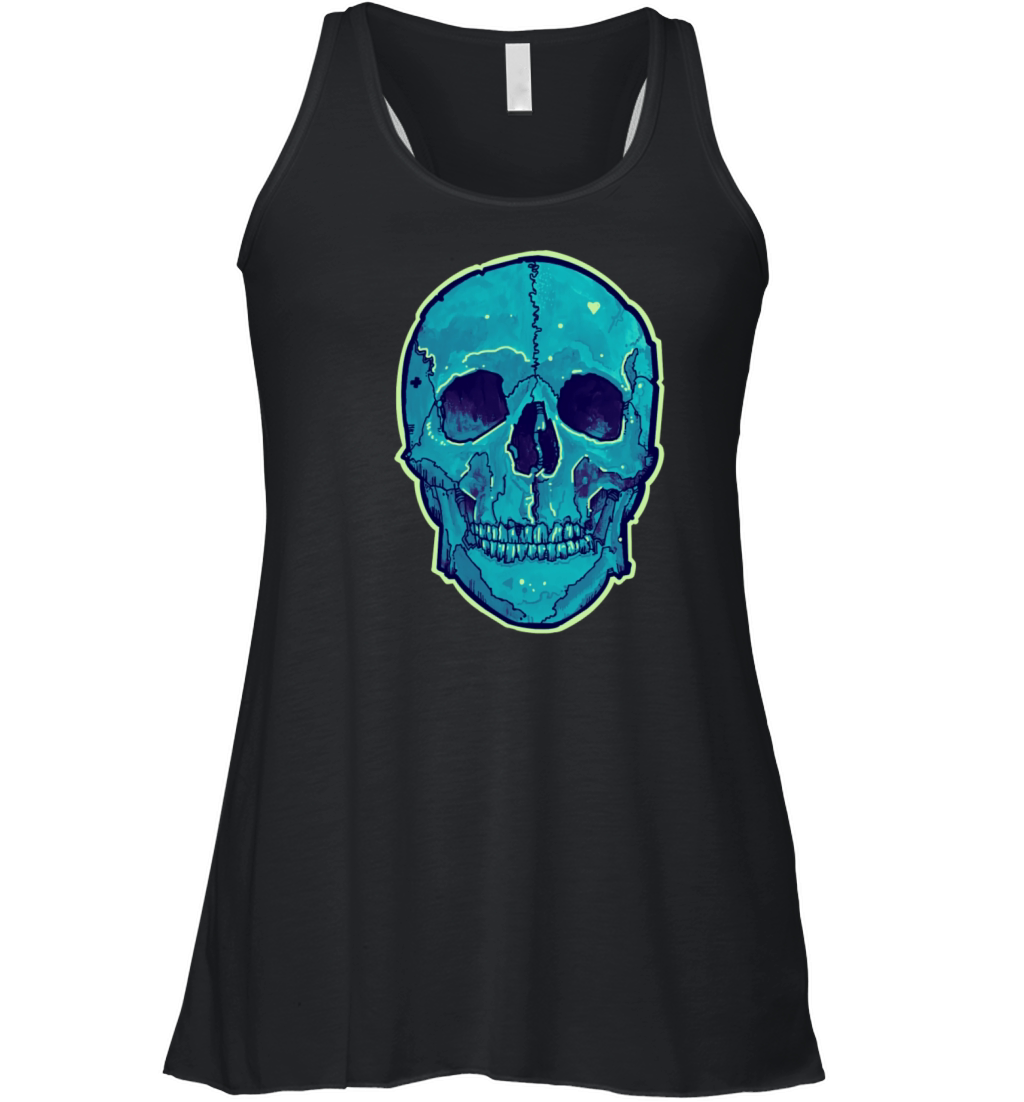 Big Beautiful Blue Skull Women's Flowy Tank Top
